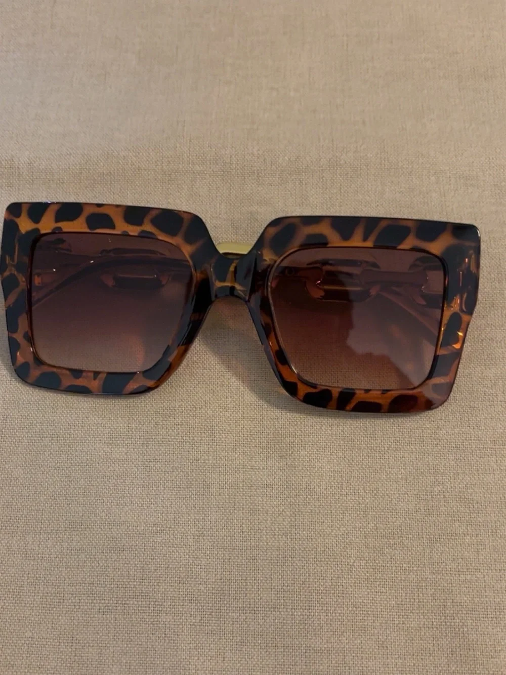 Tortoiseshell Square Frame Sunglasses - Brown